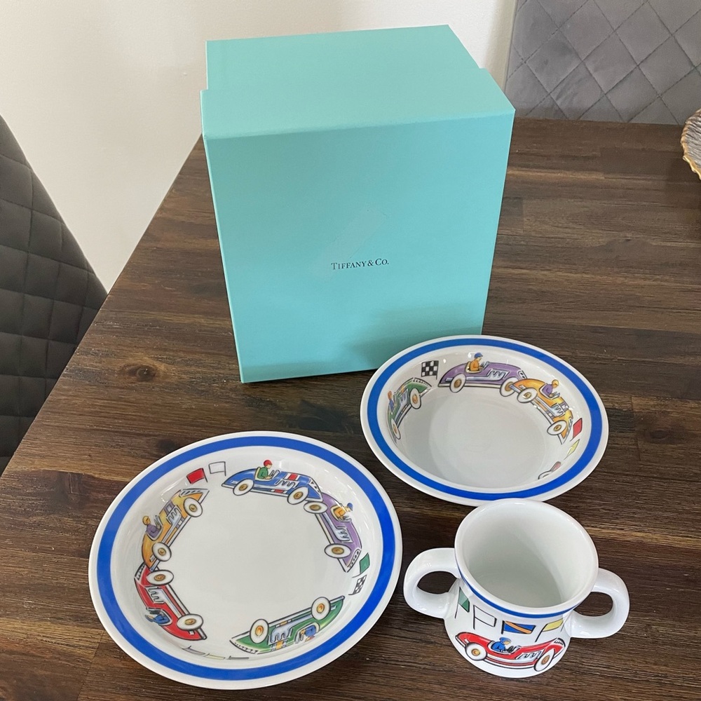 Tiffany & Co. 3 piece china set for baby.